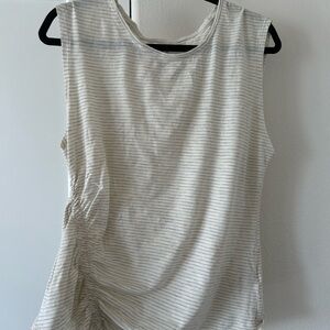 Pilcro Ivory and Gray Sleeveless Top